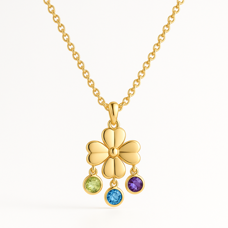 Custom Birthstone Flower Necklace: Personalized Birth Month Charm Jewelry for Wholesale Jewelry Manufacturers