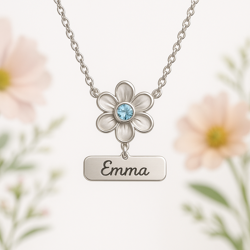 Custom Birthstone Flower Necklace: Boost Business with Trending Personalized Jewelry Gifts & Durable ODM Designs