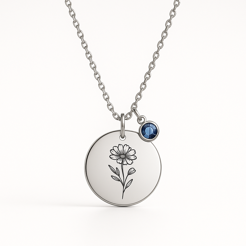 Custom Birth Month Flower Necklace: Elevate Your Jewelry Line with Personalized Birthstone Charm Jewelry & Durable Stainless Steel Manufacturing