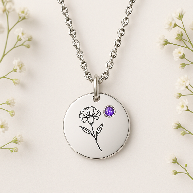 Custom Birth Month Flower Necklace: Boost Jewelry Business with Personalized Birthstone Charm Designs and Quality OEM Manufacturing