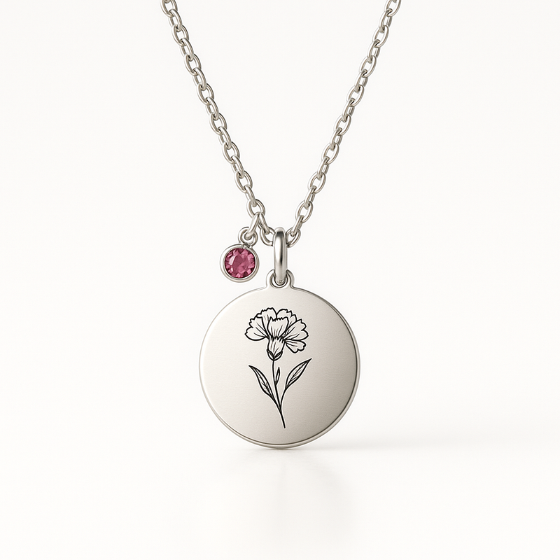 Custom Birth Month Flower Necklace: Boost Your Jewelry Brand with Personalized Floral Birthstone Designs at Low MOQ