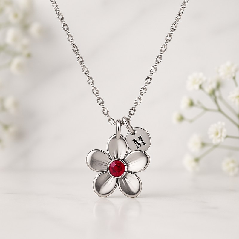 Custom Birthstone Flower Necklace: Elevate Your Jewelry Brand with Personalized Birth Month Charm Jewelry at Low MOQ