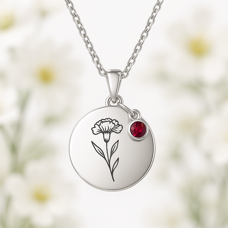 Custom Birth Month Flower Birthstone Charm Necklace: Boost Your Jewelry Business with Personalized Floral Pendant Manufacturing