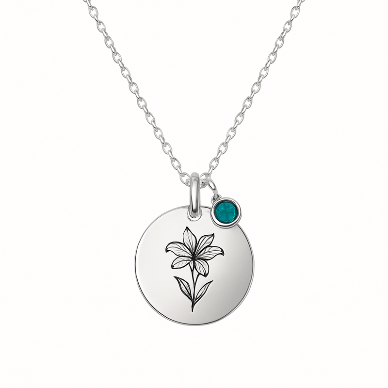 Custom Birth Month Flower Birthstone Charm Necklace: Boost Sales with Trend-Driven Stainless Steel Customization