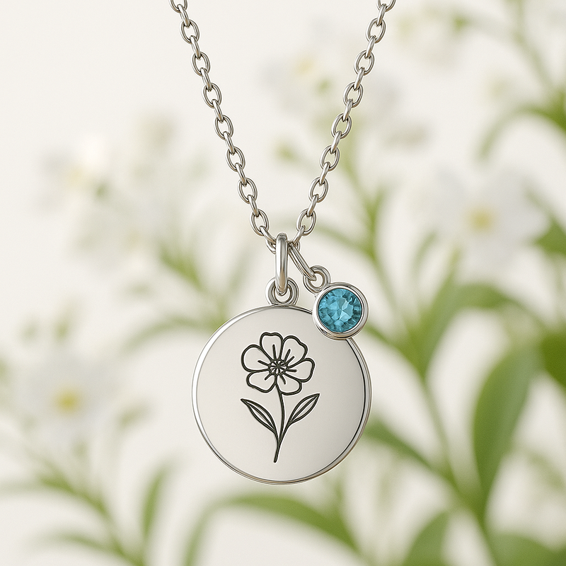 Custom Birth Month Flower Birthstone Charm Necklace: Boost Your Jewelry Brand with Low MOQ Customization
