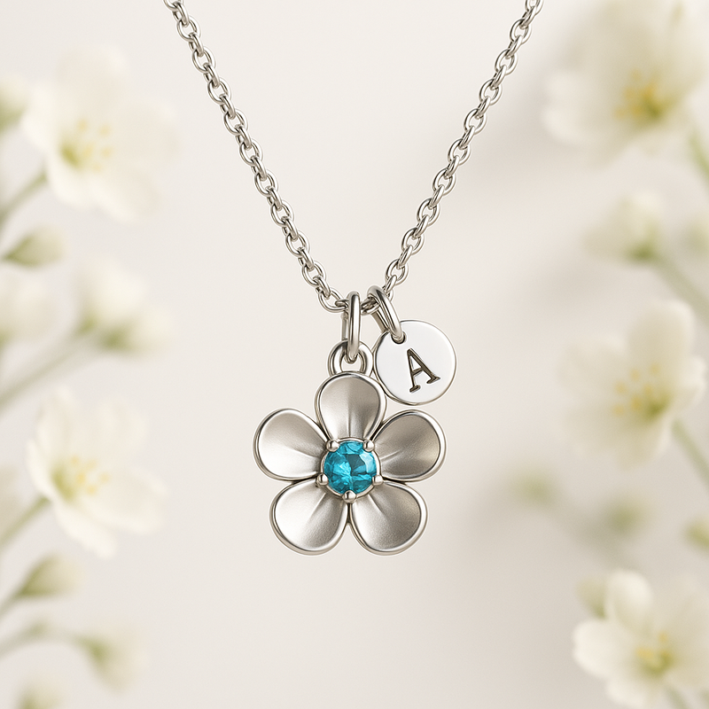 Custom Birthstone Flower Necklace: Boost Jewelry Business with Trendy, Durable, Low-MOQ Stainless Steel Designs