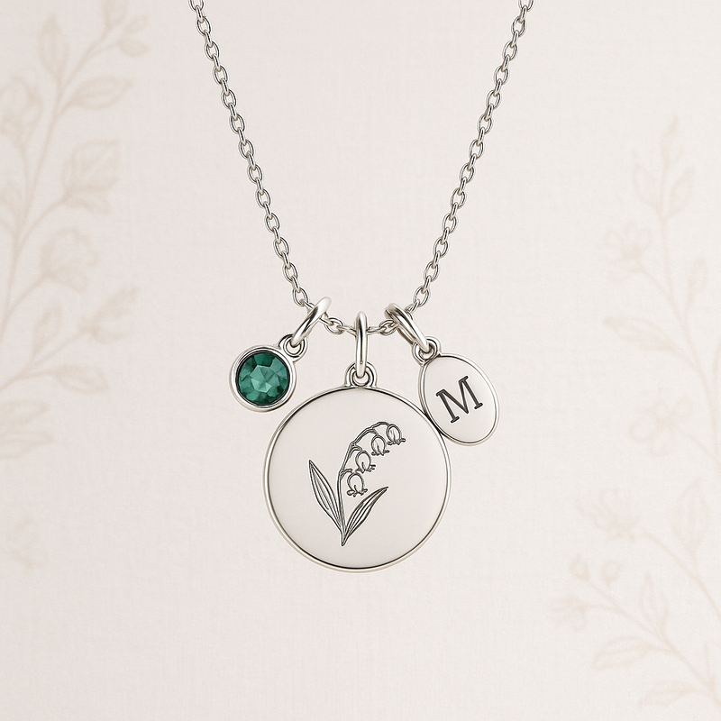 Custom Birth Month Flower Birthstone Charm Necklace: Boost Your Jewelry Business with Durable, Low-MOQ Customization
