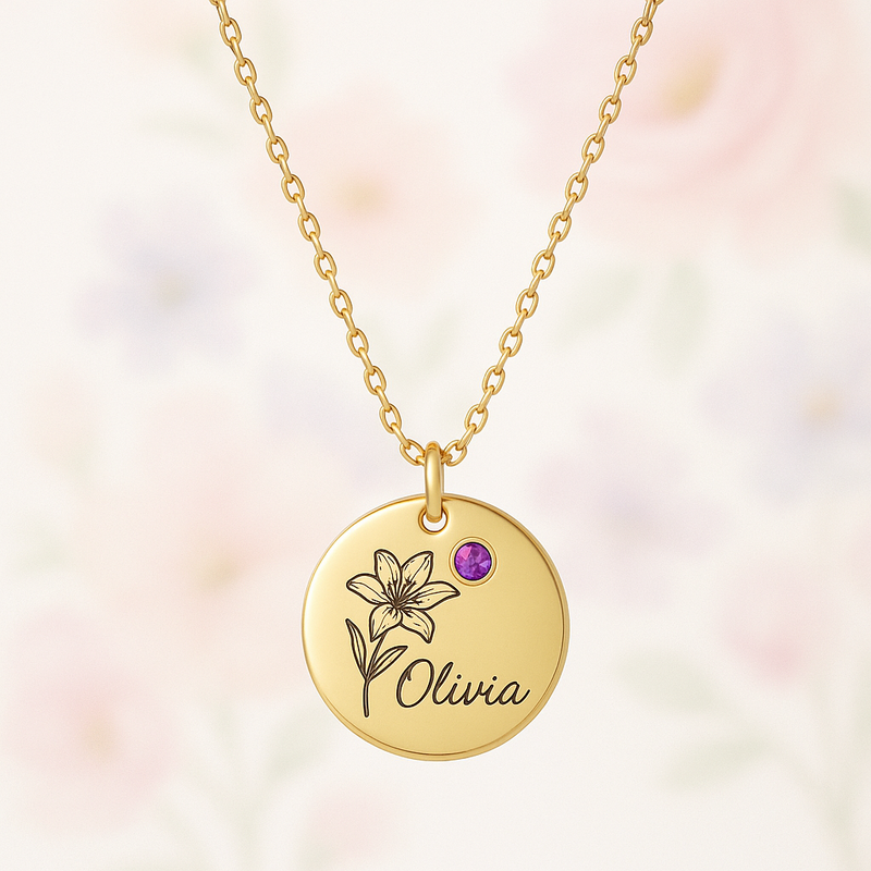 Custom Birthstone Flower Necklace Manufacturing: Boost Business with Personalized Birth Month Charm Designs & Low MOQ