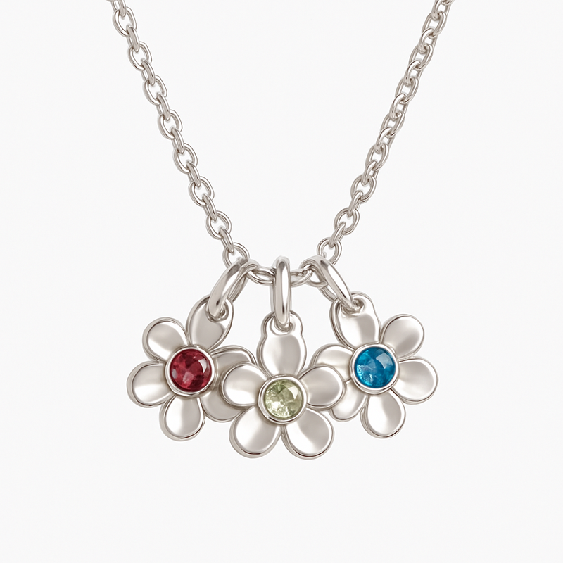 Custom Birthstone Flower Charm Necklace: Boost Your Jewelry Line with Durable, Low-MOQ Personalized Gift Solutions
