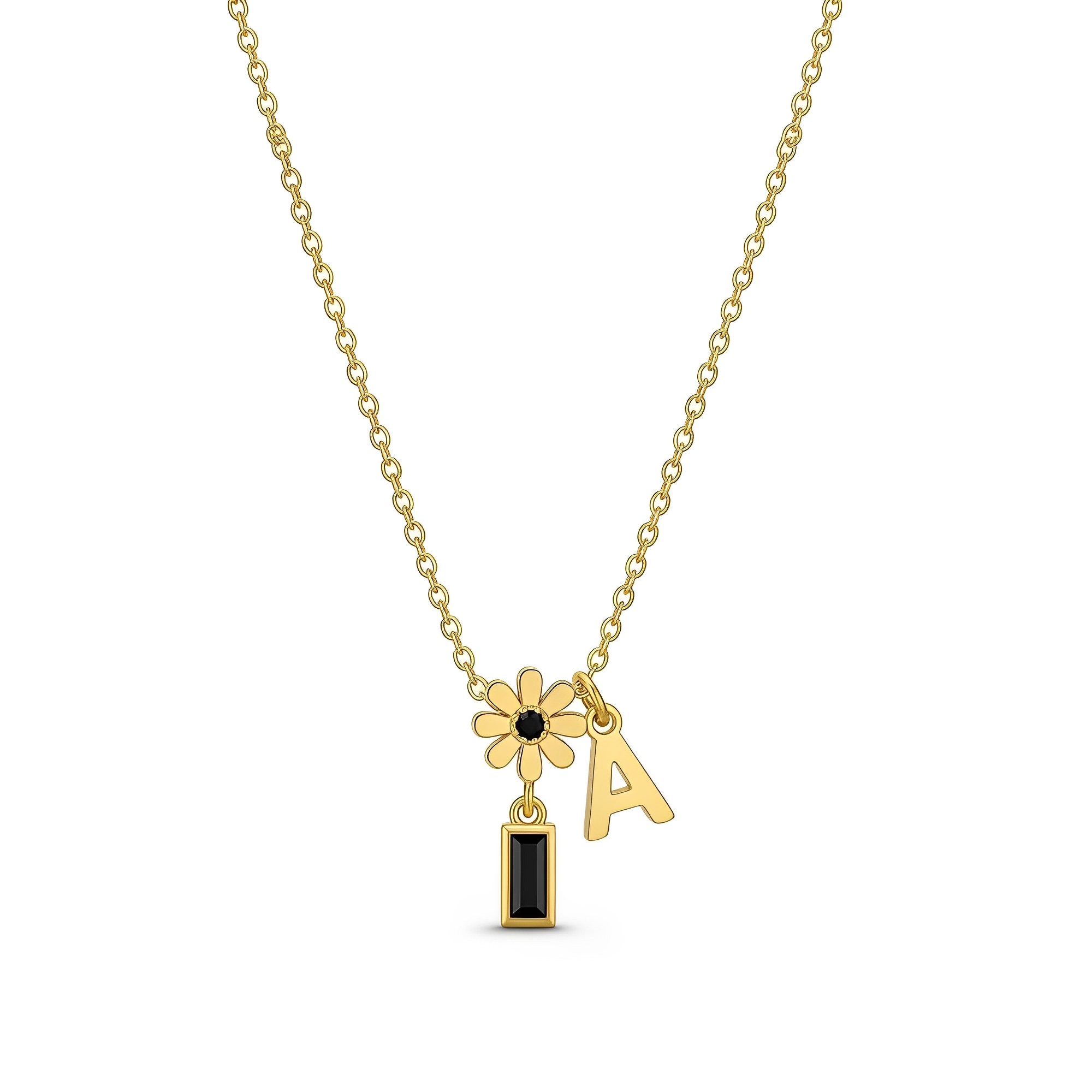Personalized Gold Initial Necklace with Daisy Flower Charm and Custom Letter Pendant Necklace – Elegant Style Meets Meaningful Detail