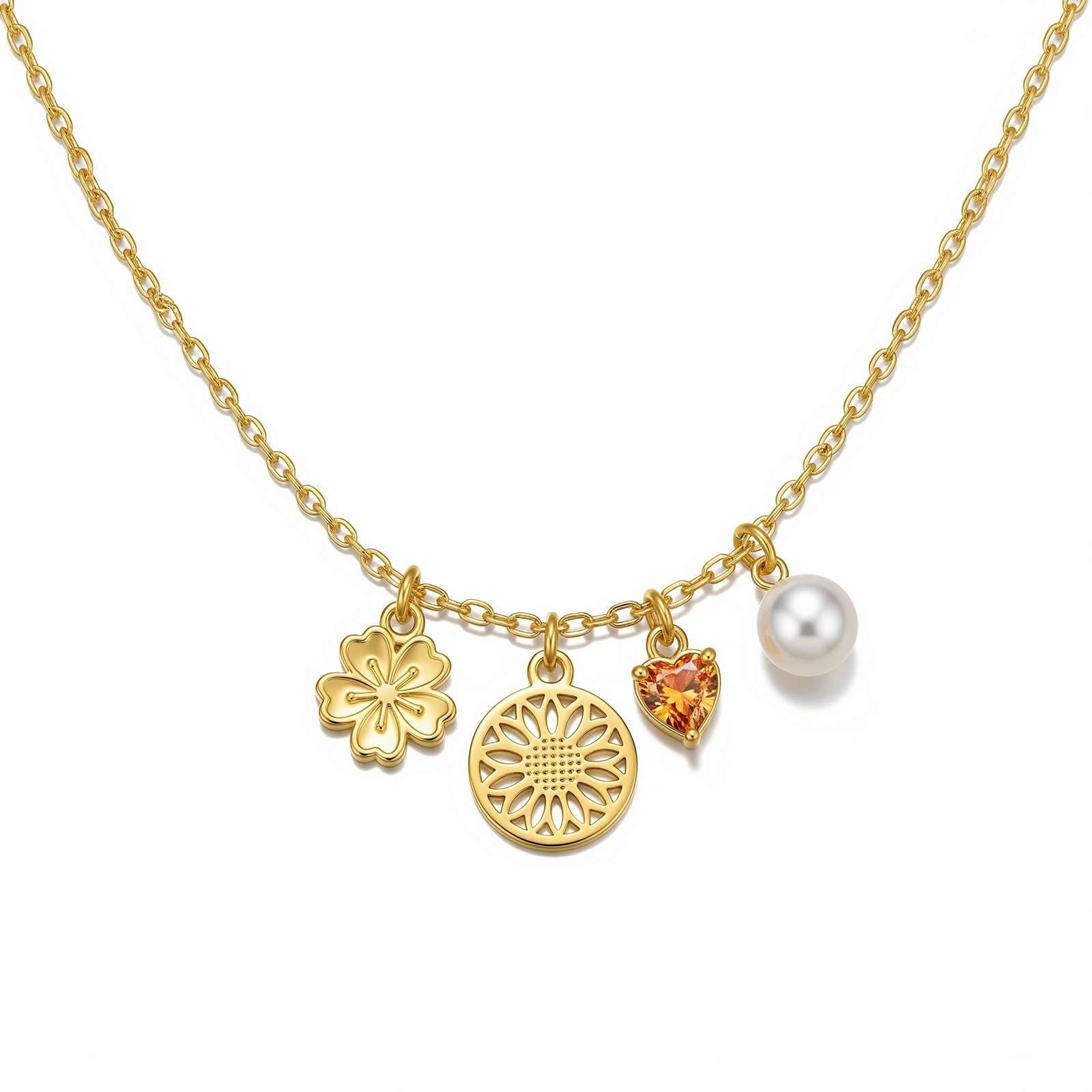 Dedicate Women's Gift Necklace with Birth Month Flower Birthstone Charm Necklace, Custom Floral Charm Jewelry for Elegant Moments