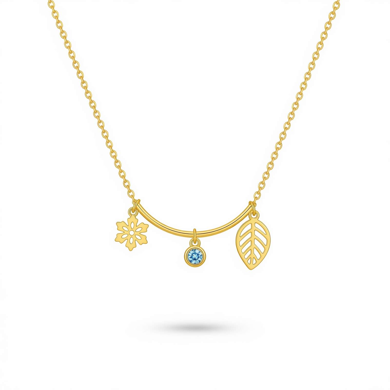 Personalized Birthstone Charm Necklace for Her - Dedicating Women's Gift Custom Birth Flower Necklace