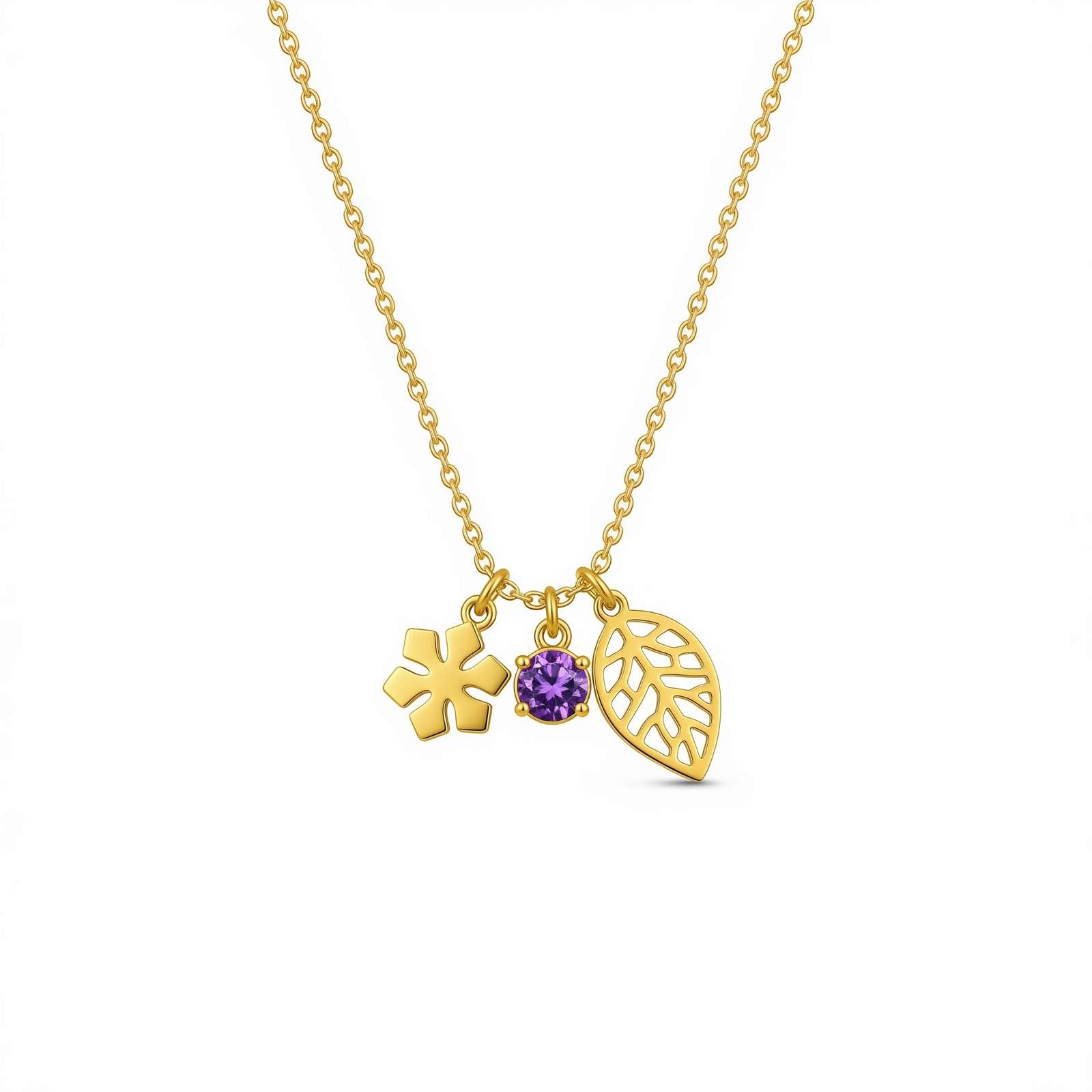 Dazzling Birthstone Charm Necklace – Custom Birthstone & Birth Month Flower Pendant, Perfect Dedicate Women's Gift Necklace