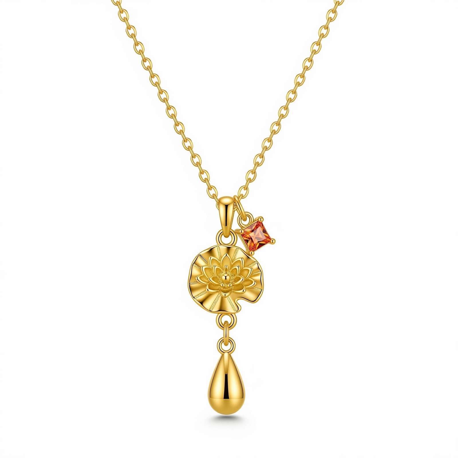Dainty Personalized Charm Necklace – Custom Birth Month Flower Necklace with Gold Floral Birthstone Pendant for Her – Perfect Dedicate Women's Gift