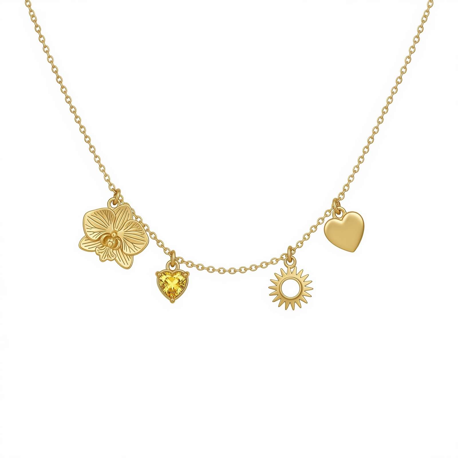 Dedicate Women's Gift Custom Birth Month Flower Birthstone Charm Necklace – Personalized Birth Month Flower Necklace for Her – Custom Birthstone Charm Jewelry for Women