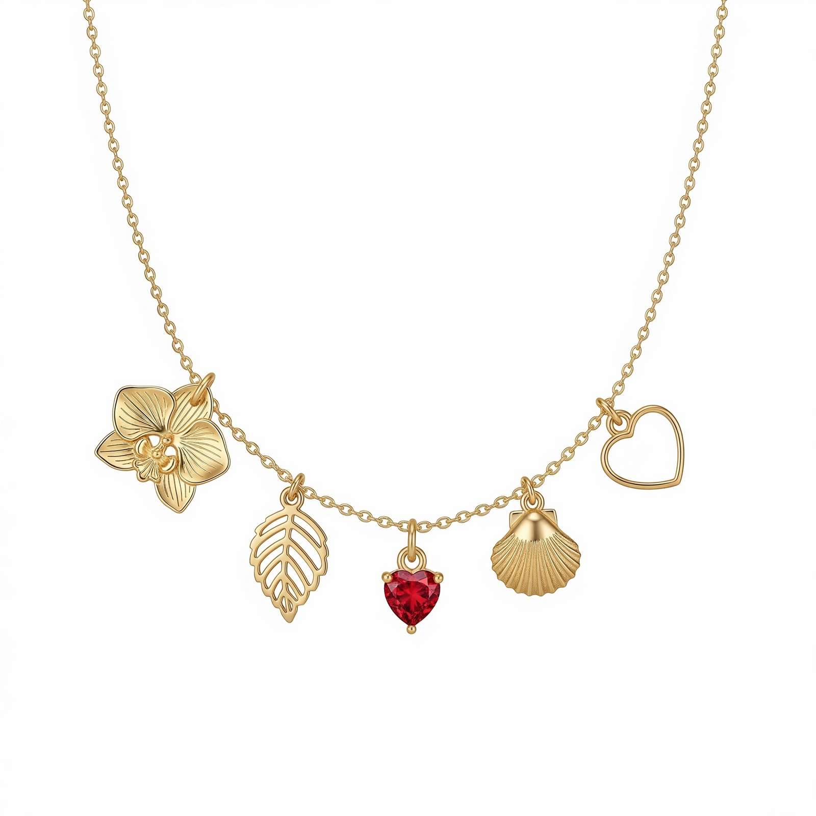 Dedicate Women's Gift Custom Birth Month Flower Birthstone Charm Necklace – Personalized Birth Flower Necklace for Women – Custom Birthstone Jewelry Gift for Her