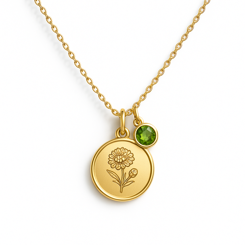Custom Birth Month Flower Birthstone Charm Necklace: OEM/ODM Wholesale Jewelry for Profitable Personalization