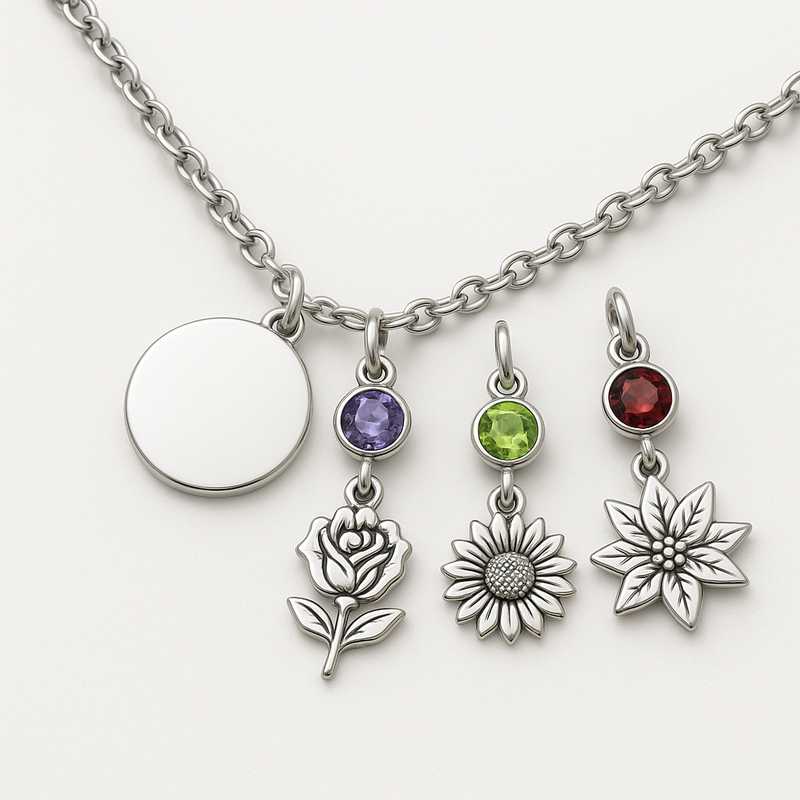 Celebrate Every Season: Custom Birthstone & Flower Charm Necklaces Celebrate Every Season: Custom Birthstone & Flower Charm Necklaces - Featured Image