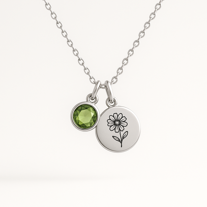 Custom Birth Month Flower Birthstone Charm Necklace: OEM Jewelry Customization for B2B Growth