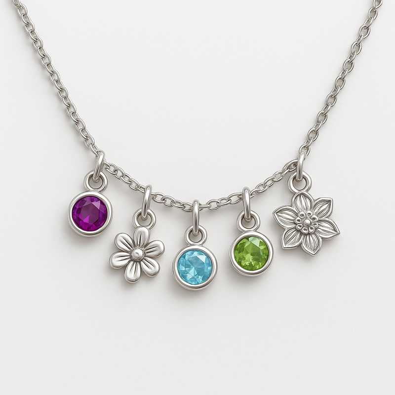 Tailored Charm Necklaces: A Custom Birthstone & Flower Jewelry Journey - Featured Image