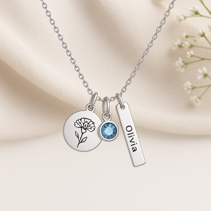 Boost Jewelry Sales with a Custom Birth Flower Birthstone Necklace: Wholesale Opportunities for Personalized Charm Gifts