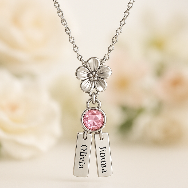 Custom Birthstone Flower Necklace: Boost Your Jewelry Business with Personalized Women's Birth Month Gifts & Custom Charm Necklaces for Her