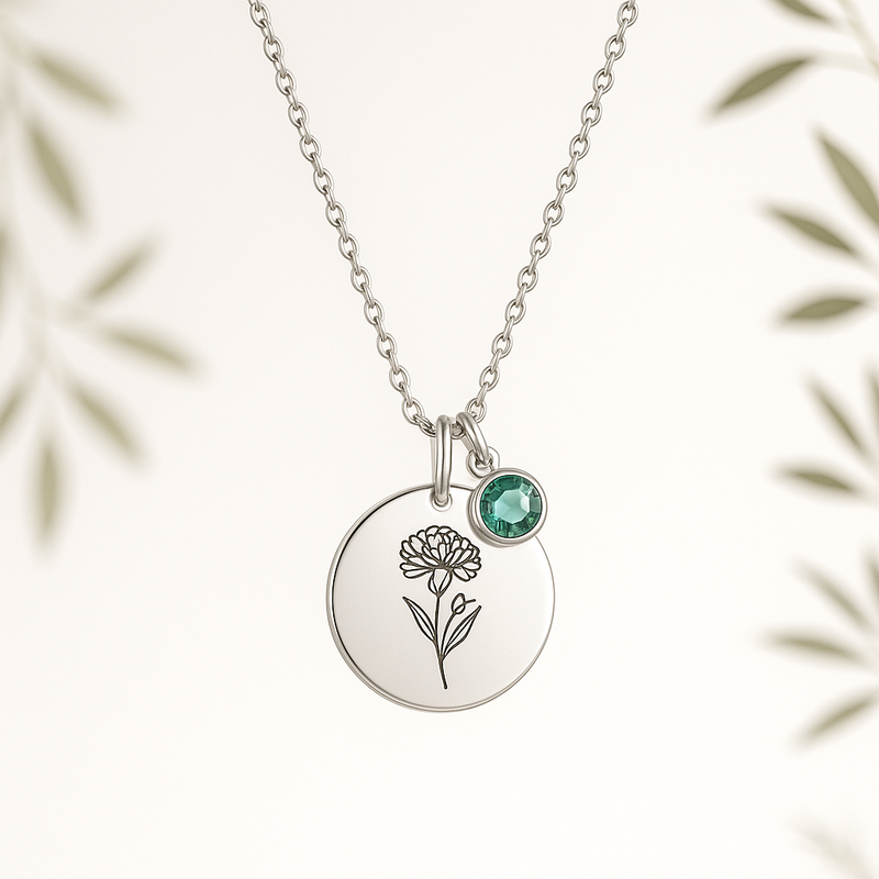 Custom Birth Month Flower Necklace: Boost Your Jewelry Brand with Personalized Birthstone Charm Gifts & Low-MOQ Stainless Steel Designs