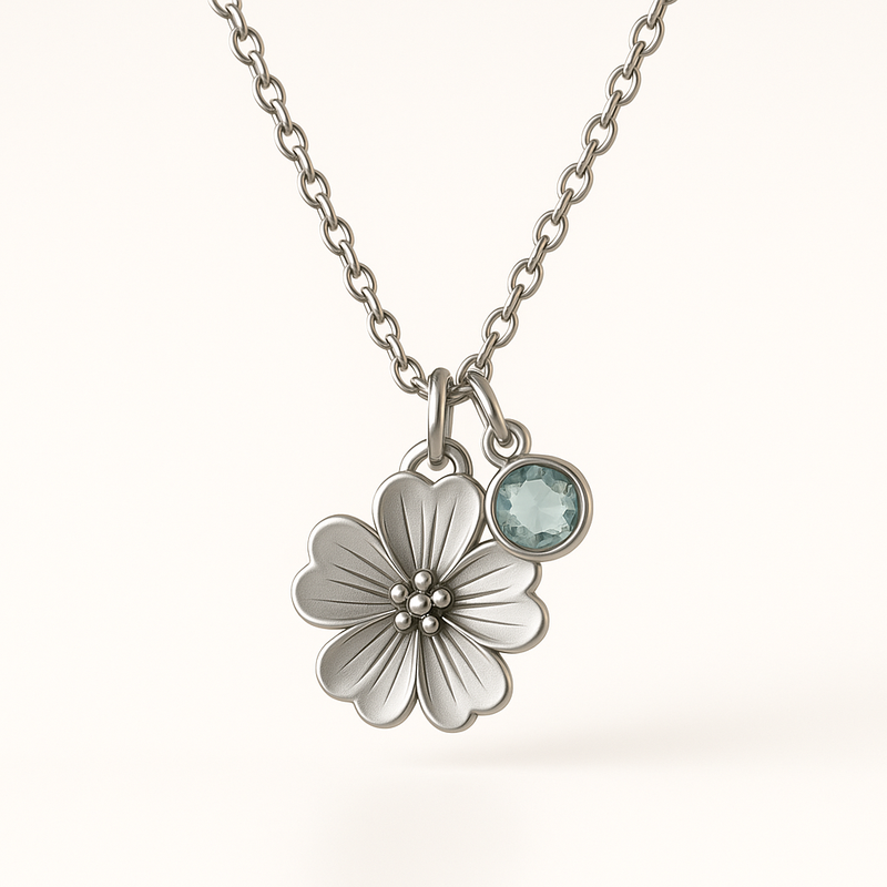 Custom Birthstone Flower Necklace Manufacturing: Boost Sales with Personalized Women's Birth Month Charm Jewelry at Low MOQ