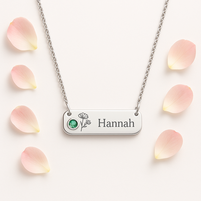 Dedicated Women's Birthstone Necklace: Boost Sales with Custom Birth Flower Jewelry & Low MOQ Manufacturing