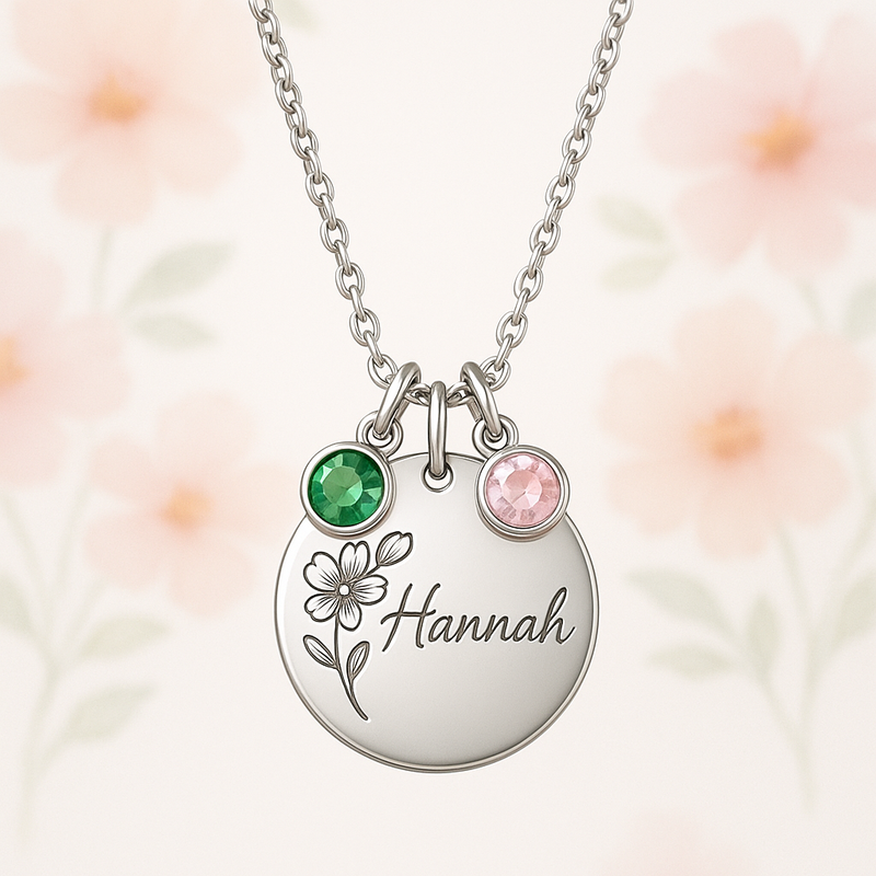 Custom Birthstone Flower Necklace Solutions for B2B Growth: Personalized Charm Gifts with Low MOQ & OEM Quality