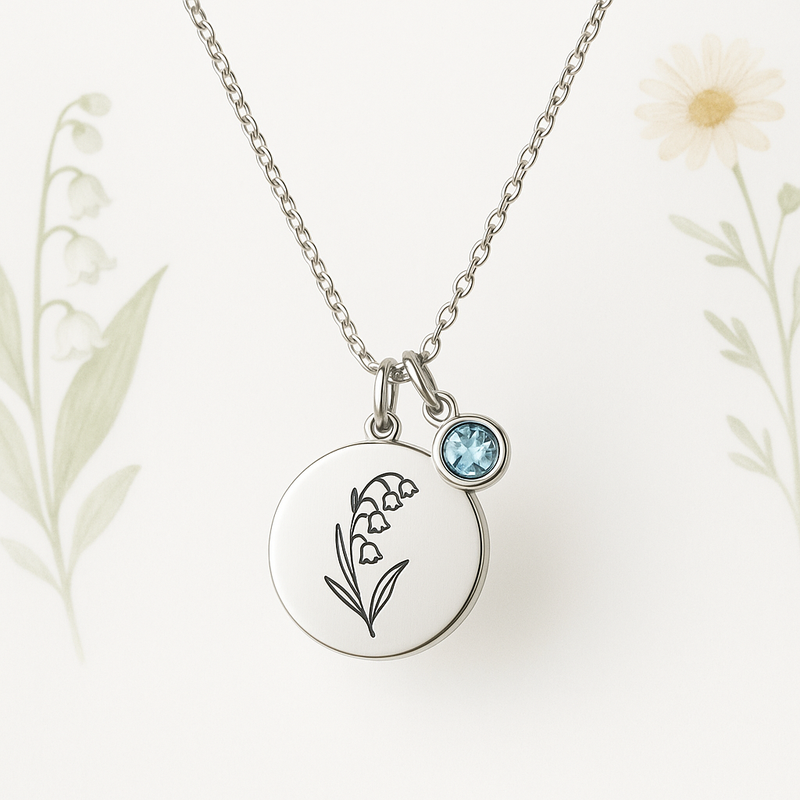 Boost Your Jewelry Brand with a Dedicate Women's Gift Custom Birth Month Flower Birthstone Charm Necklace: Low MOQ, High Customization