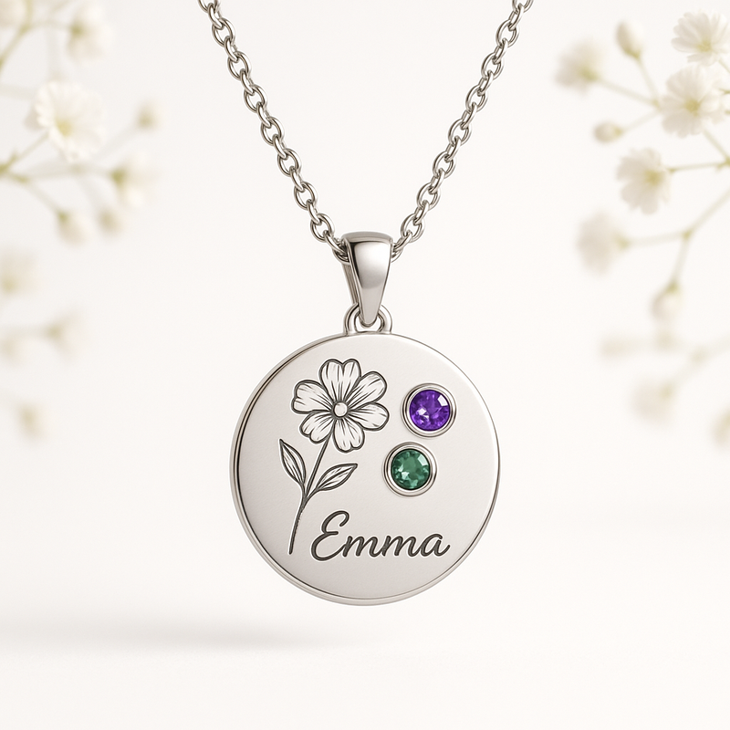 Boost B2B Sales with Custom Birthstone Flower Necklace Designs: High-Demand, Low-MOQ Personalized Women's Gift Jewelry for OEM/ODM Success