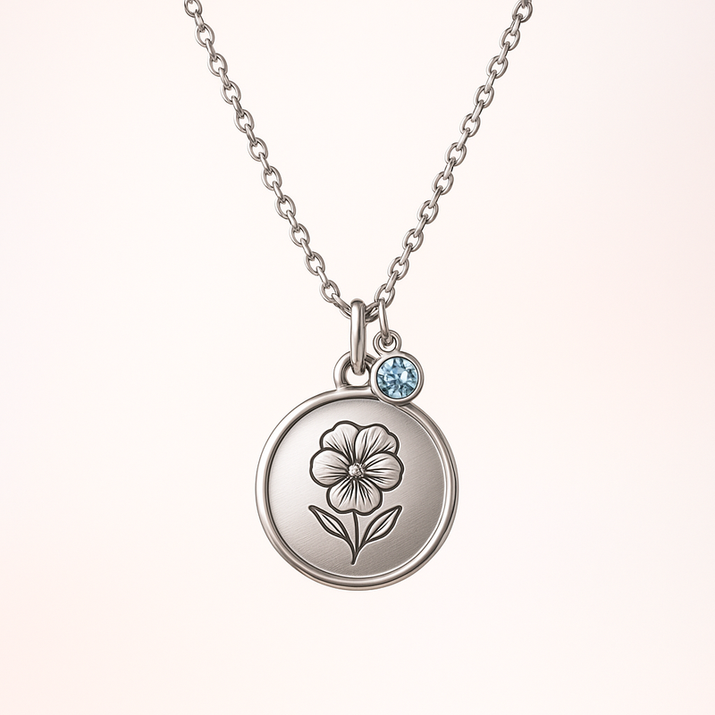 Elevate Your Brand with Dedicate Women’s Gift Custom Birth Month Flower Birthstone Charm Necklace: OEM/ODM Jewelry Solutions