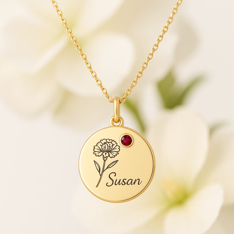 Why the Dedicate Women's Gift Custom Birth Month Flower Necklace is the Perfect Choice for Your Business: Personalized Birthstone Charm Necklace for Her and Custom Floral Birth Month Jewelry Gifts