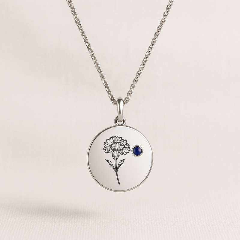 Boost Your Jewelry Brand with a Dedicate Women's Gift Custom Birth Month Flower Birthstone Charm Necklace: Low MOQ & Premium Customization