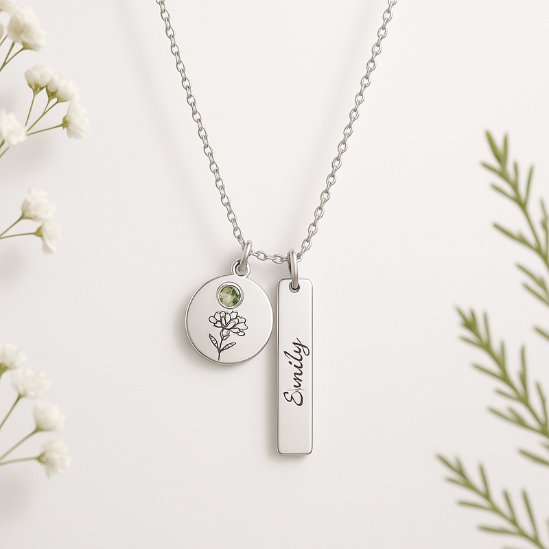 **Wholesale Opportunities with Dedicate Women's Gift Custom Birth Month Flower Birthstone Charm Necklace: Boost Your Jewelry Business with Customization & Quality