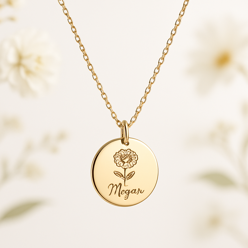 Enhance Your Brand with a Dedicate Women's Gift Custom Birth Month Flower Necklace: OEM Solutions for Business Growth