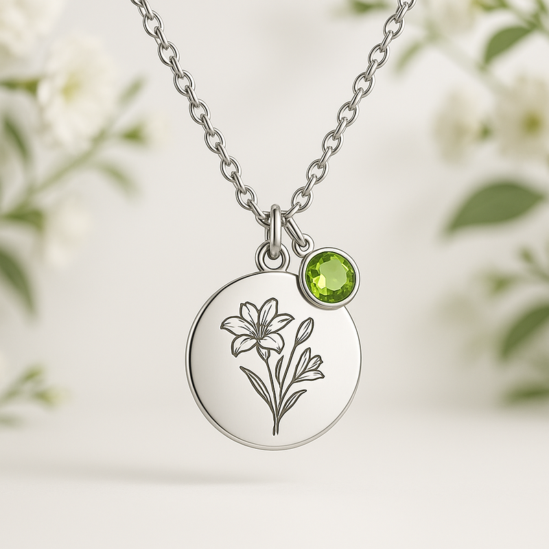 Boost Your Brand with a Dedicate Women's Gift Custom Birth Month Flower Birthstone Charm Necklace: OEM Jewelry Solutions