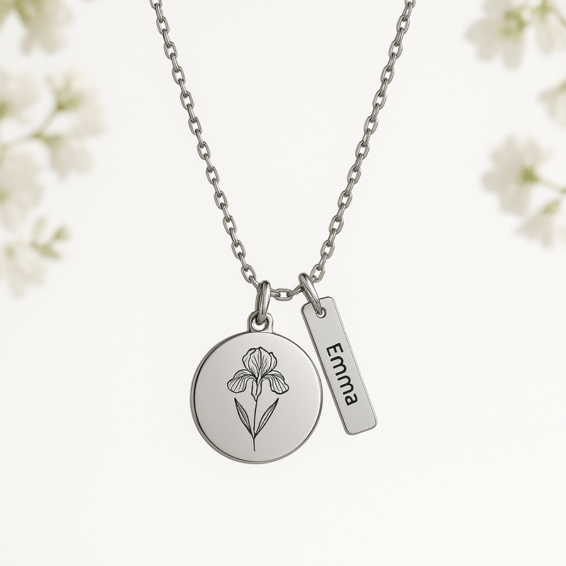 Boost Business Growth with Dedicate Women's Gift Custom Birth Month Flower Necklace in Stainless Steel Wholesale Manufacturing