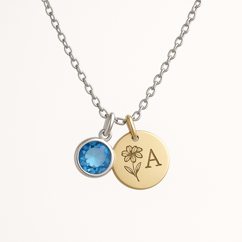 Dedicated Women's Birthstone Necklace: Boost Your Business with Custom Birth Month Flower Jewelry and Personalized Charm Necklace Gifts