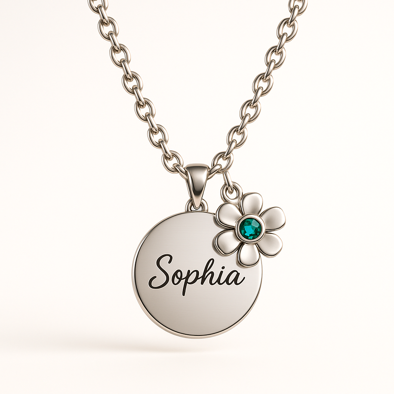 Boost Your Jewelry Business with a Dedicate Women's Birthstone Necklace and Custom Birth Month Flower Charm: A Personalized Gift for Her Necklace Solution