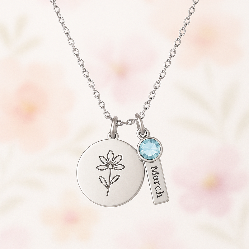 Dedicated Women's Birthstone Necklace: Unlocking Business Growth with Custom Flower & Birthstone Charm Gifts in Stainless Steel Jewelry Manufacturing