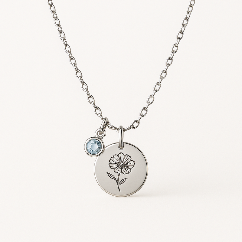 Custom Birth Month Flower Necklace: Boost Jewelry Sales with Personalized Birthstone Charms & Low MOQ Wholesale
