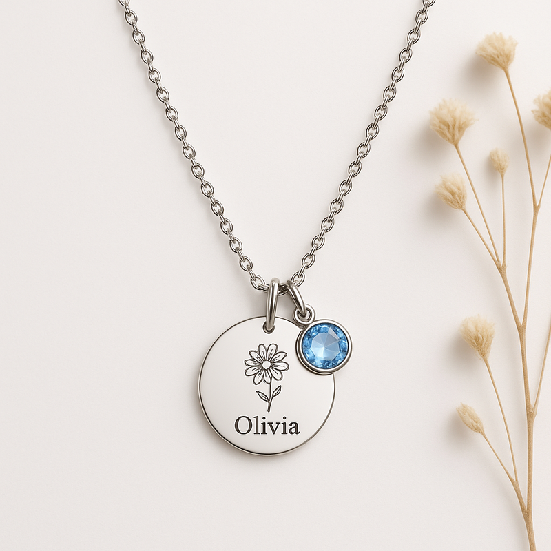 Elevate Your Jewelry Line with Dedicate Women’s Gift Necklace: Custom Birth Month Flower & Birthstone Charm Pendant Options