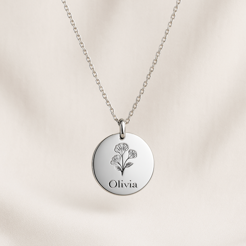 Dedicated Women's Birth Flower Necklace: Custom Stainless Steel Jewelry for B2B Growth & Low MOQ Orders