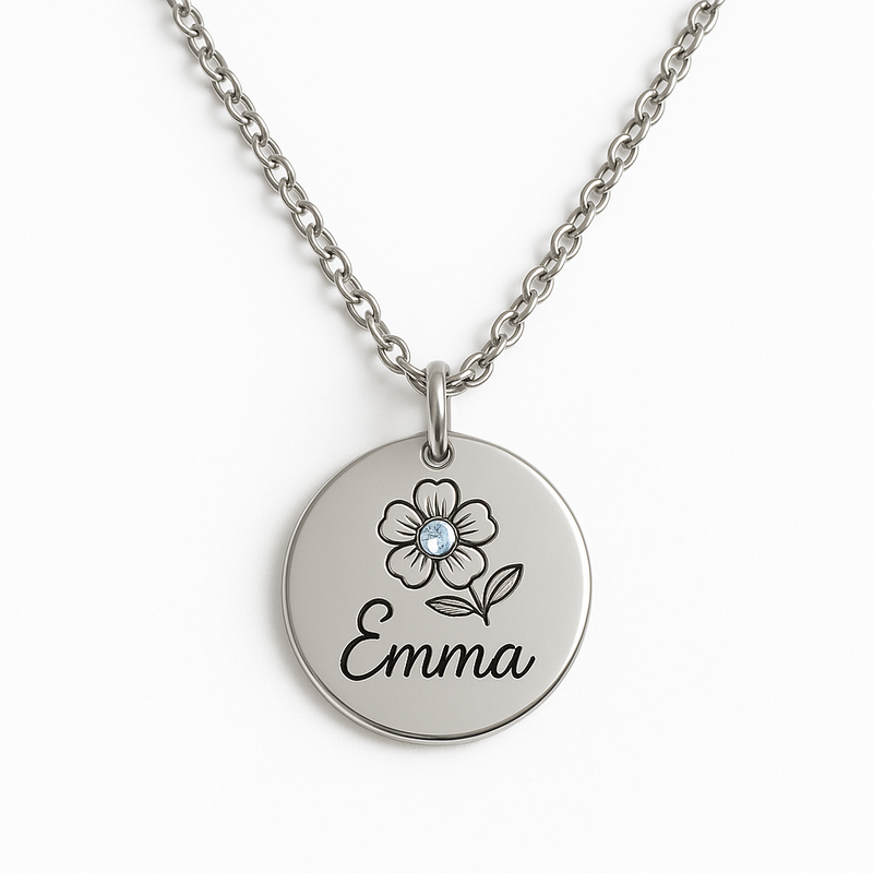 Dedicate Women's Birthstone Necklace: Boost Your Jewelry Brand with Custom Flower Birth Month Jewelry and Personalized Charm Gifts