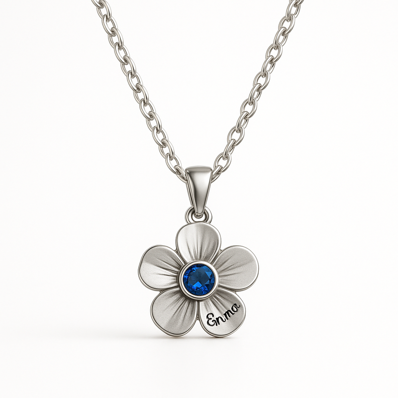 Custom Birthstone Flower Necklace: Boost Sales with Durable, Low MOQ Personalized Women’s Gift Jewelry