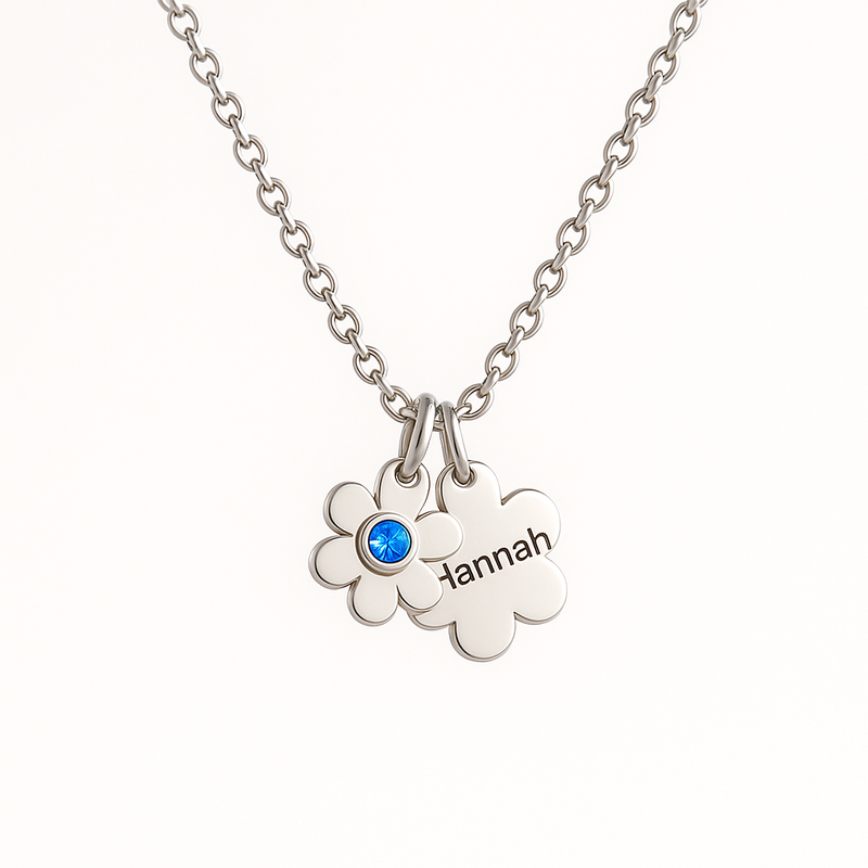 Boost Your Jewelry Business with Our Dedicate Women's Birthstone Necklace – Custom Flower Charms & Gift Options at Low MOQ