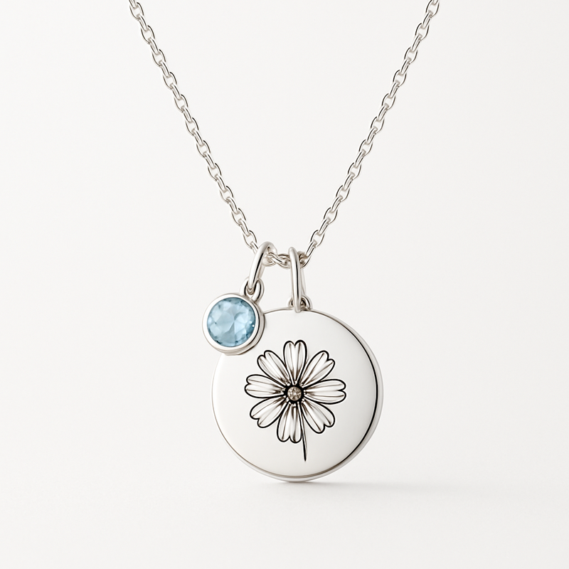 Dedicate Women's Gift Birth Month Flower Necklace: Custom Birthstone Charm Jewelry Solutions for Wholesale Growth