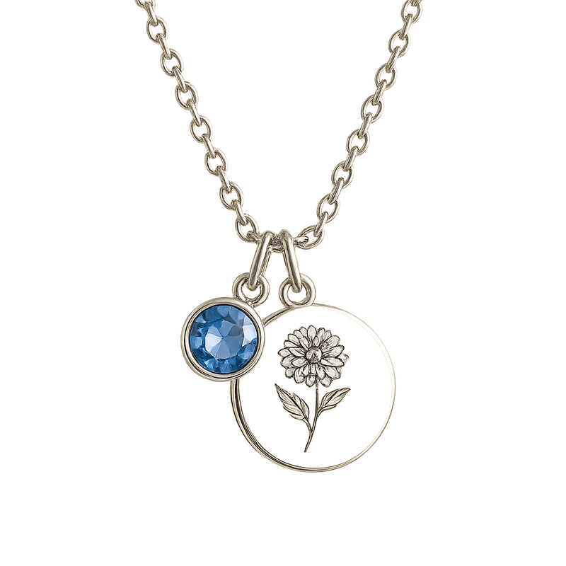 Dedicate Women’s Gift Necklace: Custom Stainless Steel Jewelry for Wholesale Birthstone and Flower Collections
